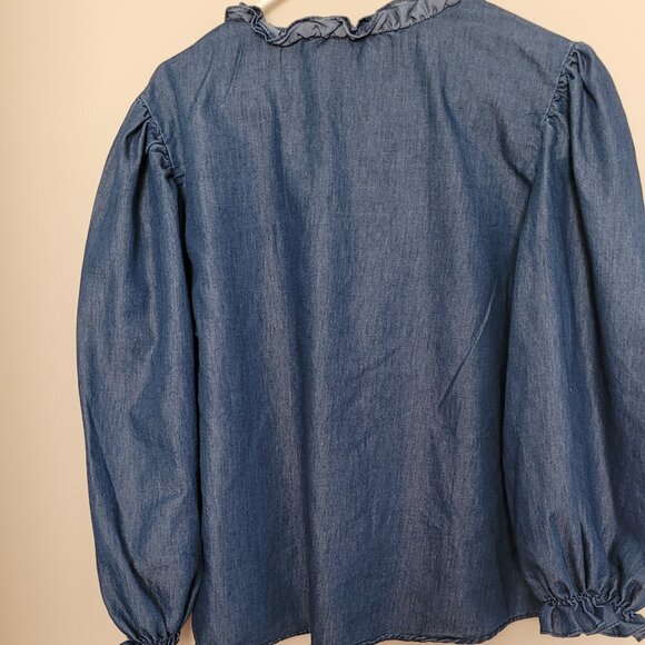 18 Centimeters XL denim blouse with ruffles - Picture 4 of 4